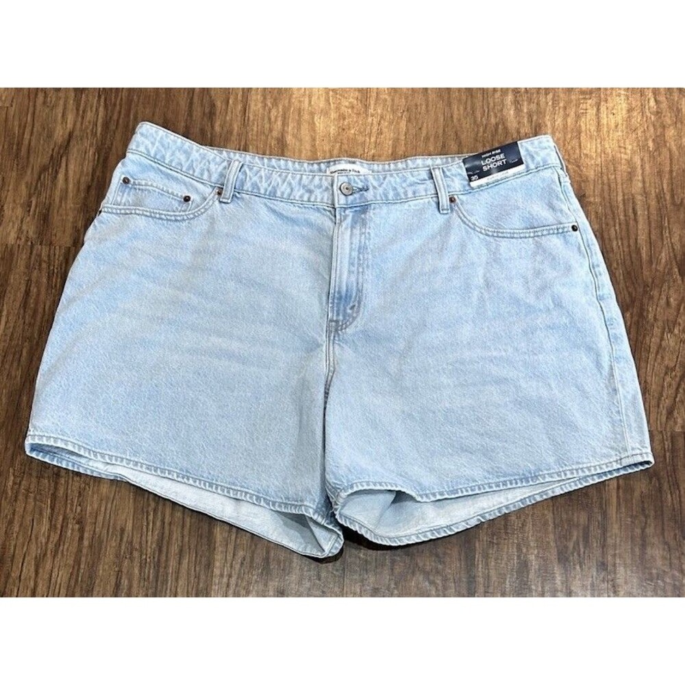 NWT Abercrombie Fitch Loose Short Jean Shorts Womens 35 Curve Love High Rise
